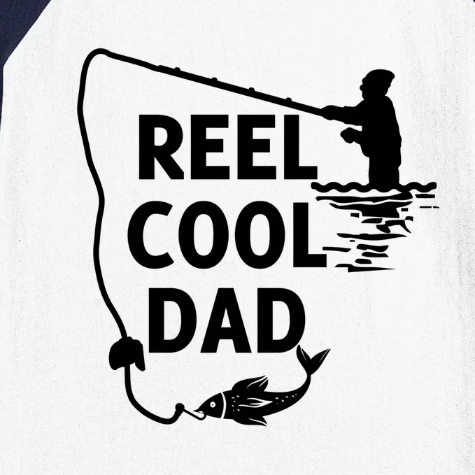 Reel Cool Dad For Birthday Fathers Day Christmas Funny Gift Baseball Sleeve Shirt