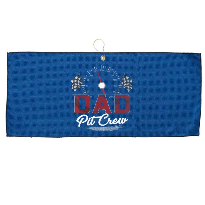 Race Car Dad Pit Crew Racing Family Birthday Party Father's Large Microfiber Waffle Golf Towel