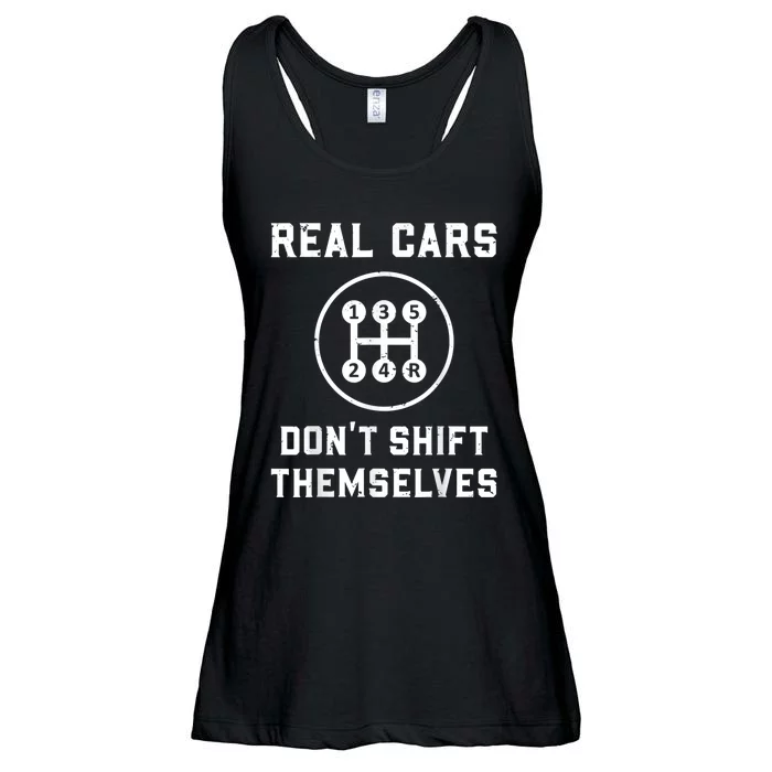 Real Cars Don't Shift Themselves Car Racing Fan Funny Ladies Essential Flowy Tank