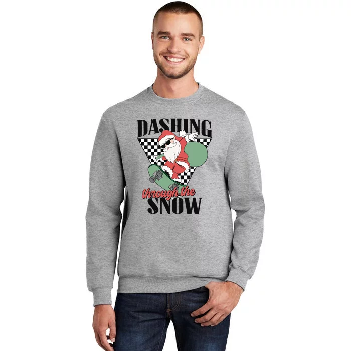 Retro Christmas Dashing Through The Snow Tall Sweatshirt