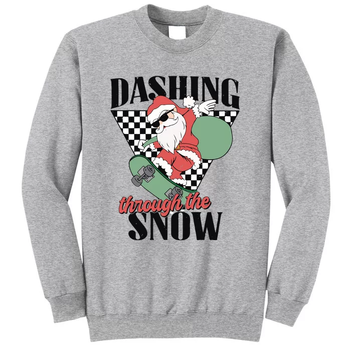 Retro Christmas Dashing Through The Snow Tall Sweatshirt