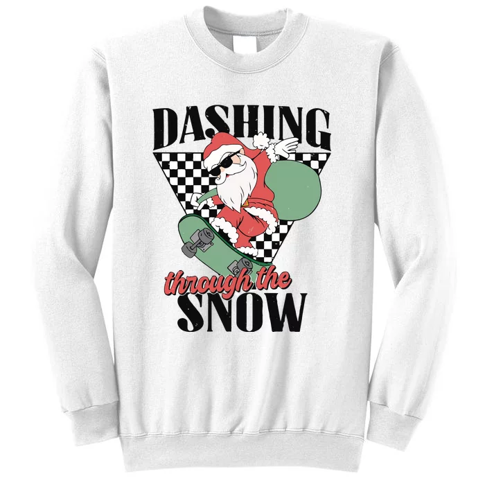 Retro Christmas Dashing Through The Snow Sweatshirt