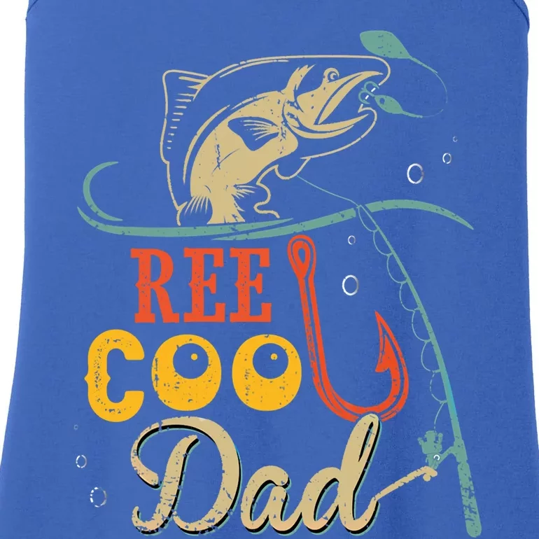 Reel Cool Dad Funny Fathers Day Fisher Daddy Fishing Gift Ladies Essential Tank