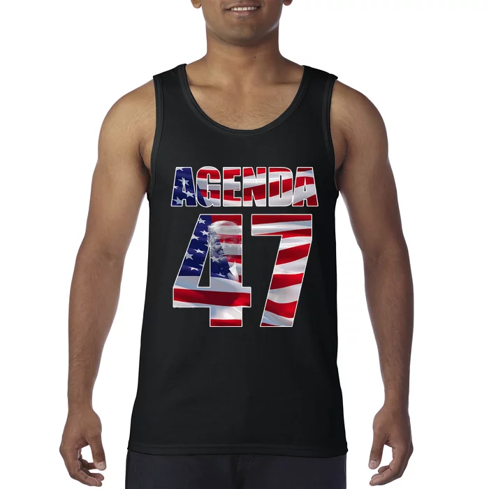 Retro Campaign Design Agenda 47 Patriotic Trump Re Election Tank Top