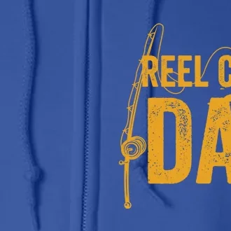 Reel Cool Dad Lucky Fisher Daddy Gift Full Zip Hoodie