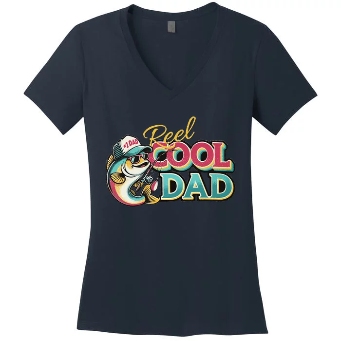 Reel Cool Dad Women's V-Neck T-Shirt