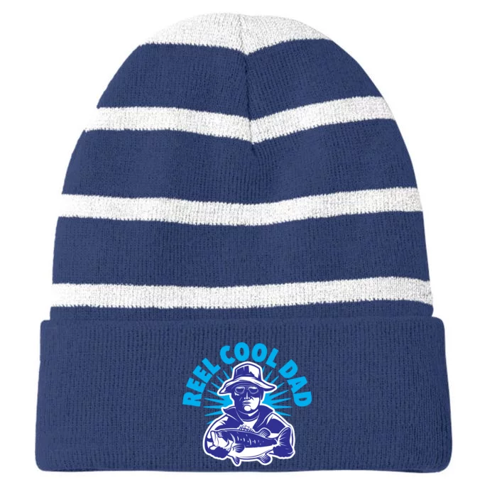 Reel Cool Dad Striped Beanie with Solid Band