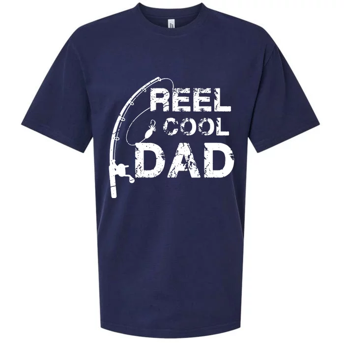 Reel Cool Dad Fishing Daddy Father's Day Gift Sueded Cloud Jersey T-Shirt