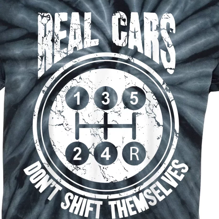 Race Car Driver Gift Real Cars Don't Shift Themselves Kids Tie-Dye T-Shirt