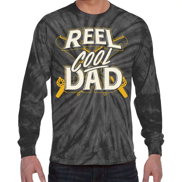 Reel Cool Dad Fisherman Daddy Father's Day Gifts Fishing Tie-Dye Long Sleeve Shirt