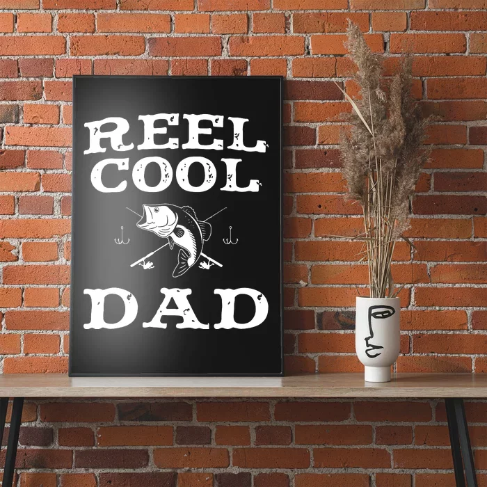 Reel Cool Dad Fishing Daddy Vintage Fathers Day Design Poster