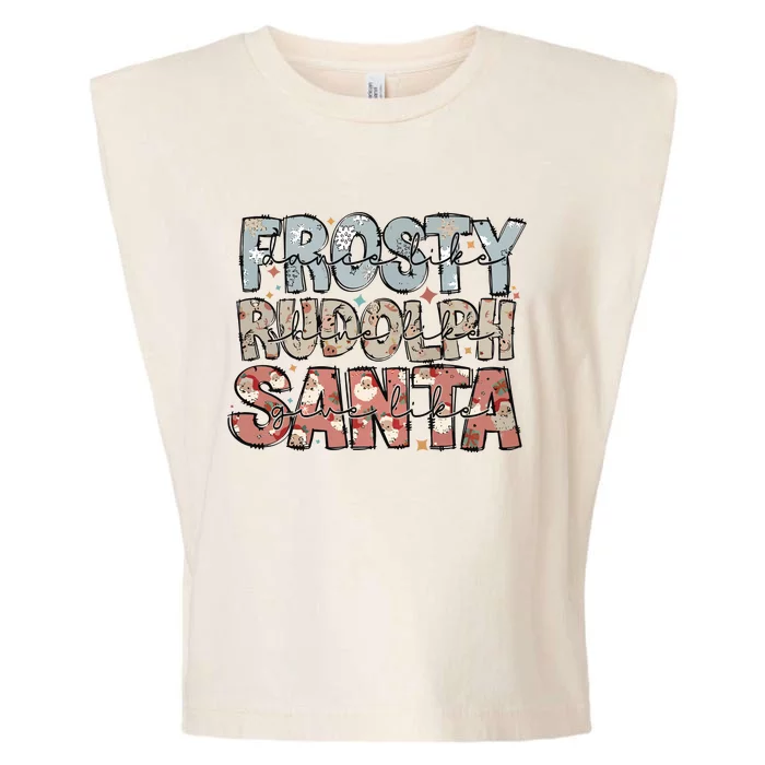 Retro Christmas Dance Like Frosty Santa Claus Garment-Dyed Women's Muscle Tee