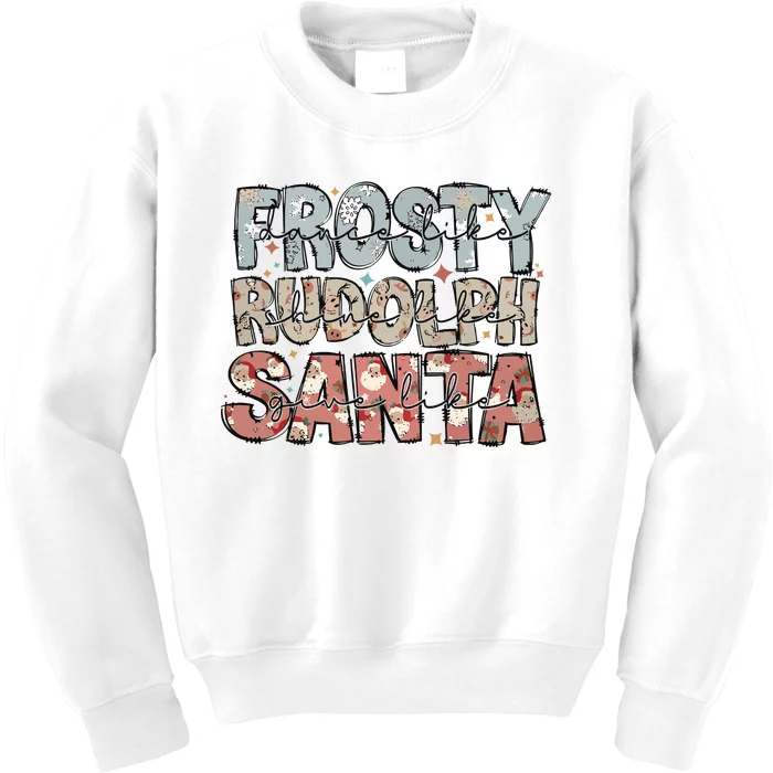 Retro Christmas Dance Like Frosty Santa Claus Kids Sweatshirt