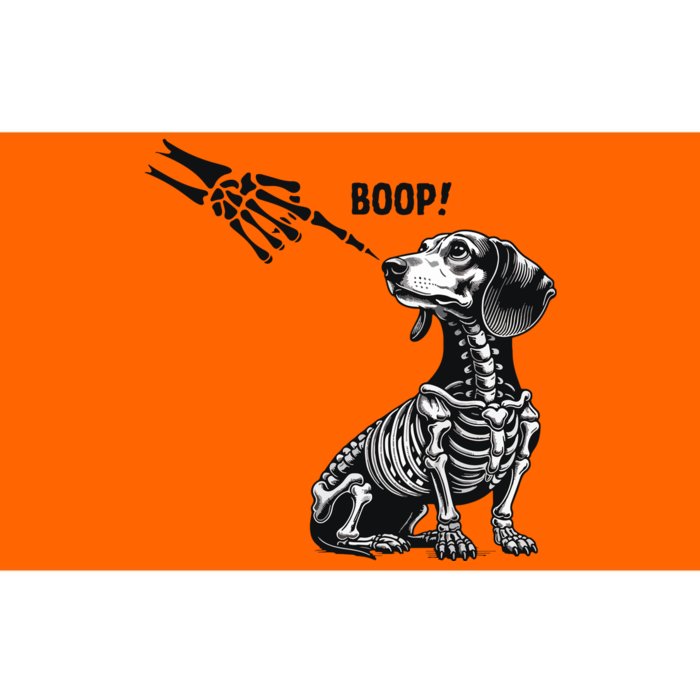 Retro Cute Dachshund Skeleton Hand Boop Dog Funny Halloween Bumper Sticker