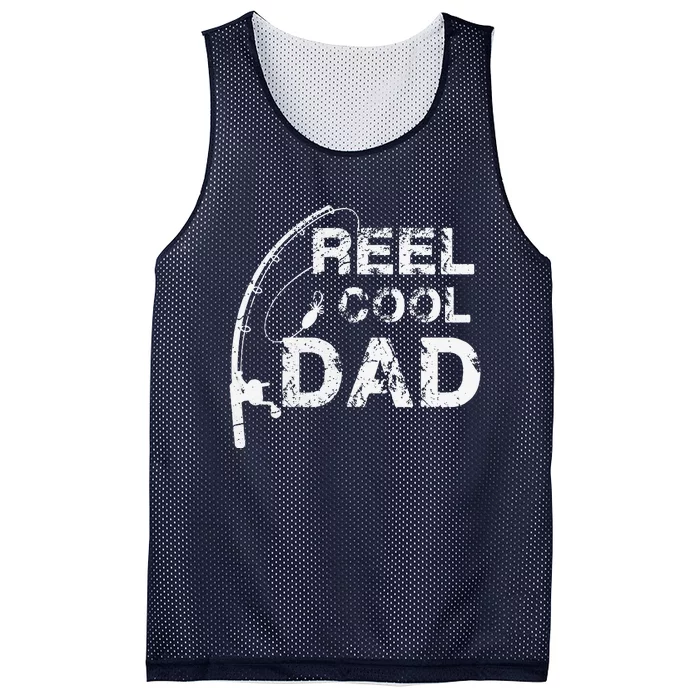 Reel Cool Dad Fishing Daddy Father's Day Gif Mesh Reversible Basketball Jersey Tank