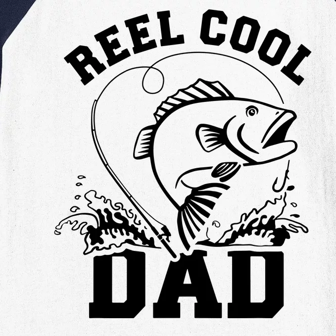 Reel Cool Dad Fishing Daddy Father's Day Gift Baseball Sleeve Shirt