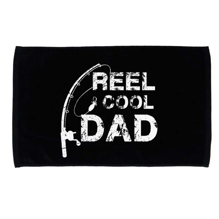 Reel Cool Dad Fishing Daddy Fathers Day Gift Microfiber Hand Towel