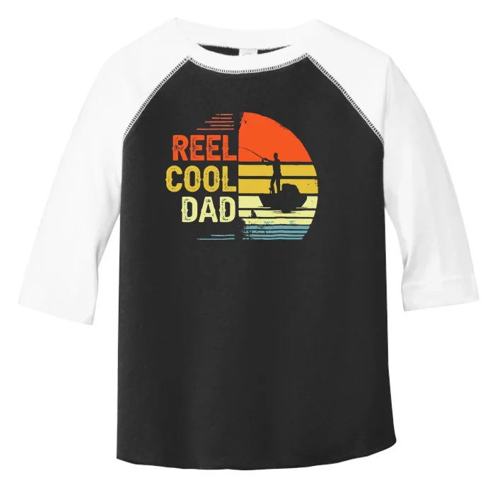 Reel Cool Dad Fisher Daddy Fathers Day Retro Vintage Great Gift Toddler Fine Jersey T-Shirt