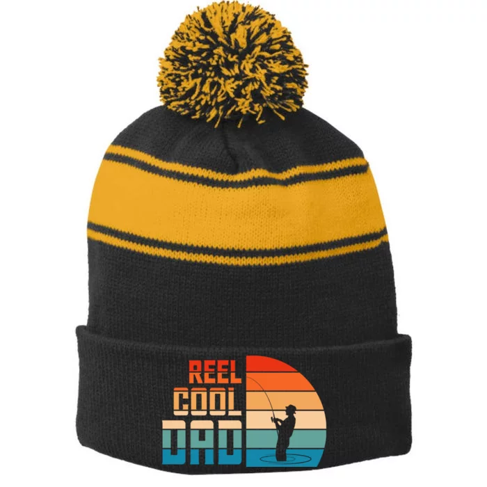 Reel Cool Dad Stripe Pom Pom Beanie