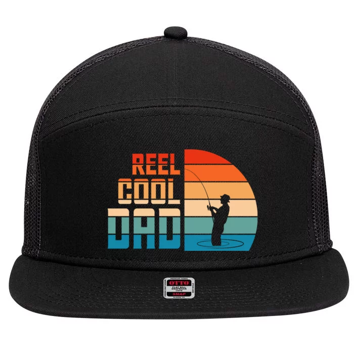 Reel Cool Dad 7 Panel Mesh Trucker Snapback Hat