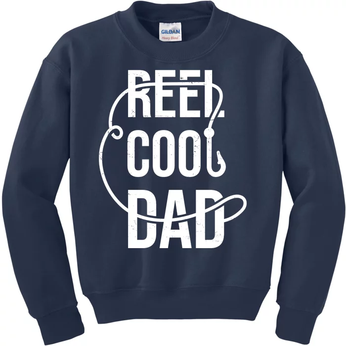 Reel Cool Dad Fishing Lover Gift Kids Sweatshirt