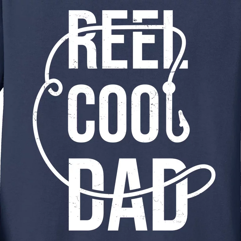 Reel Cool Dad Fishing Lover Gift Kids Long Sleeve Shirt