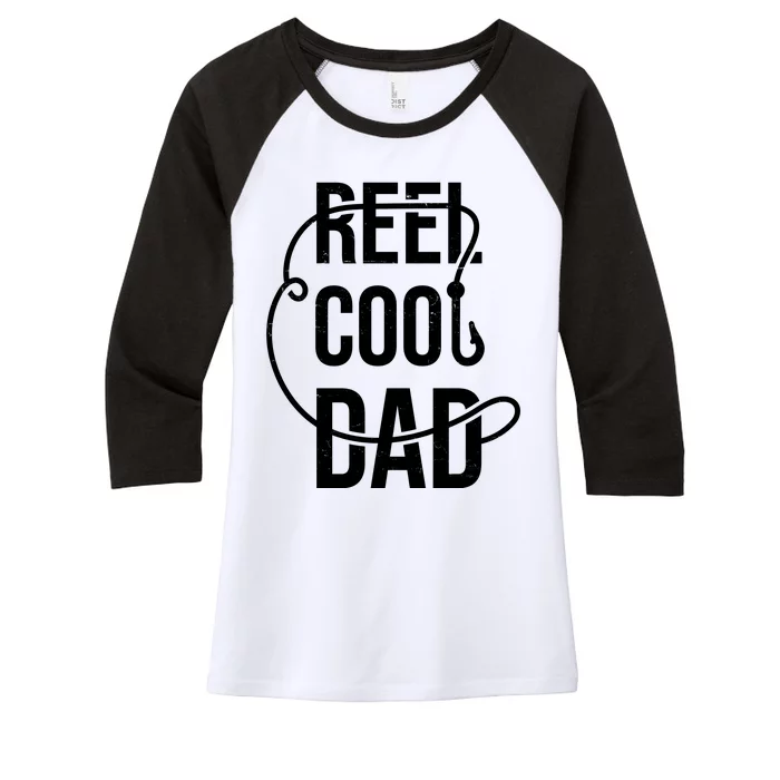 Reel Cool Dad Fishing Lover Gift Women's Tri-Blend 3/4-Sleeve Raglan Shirt