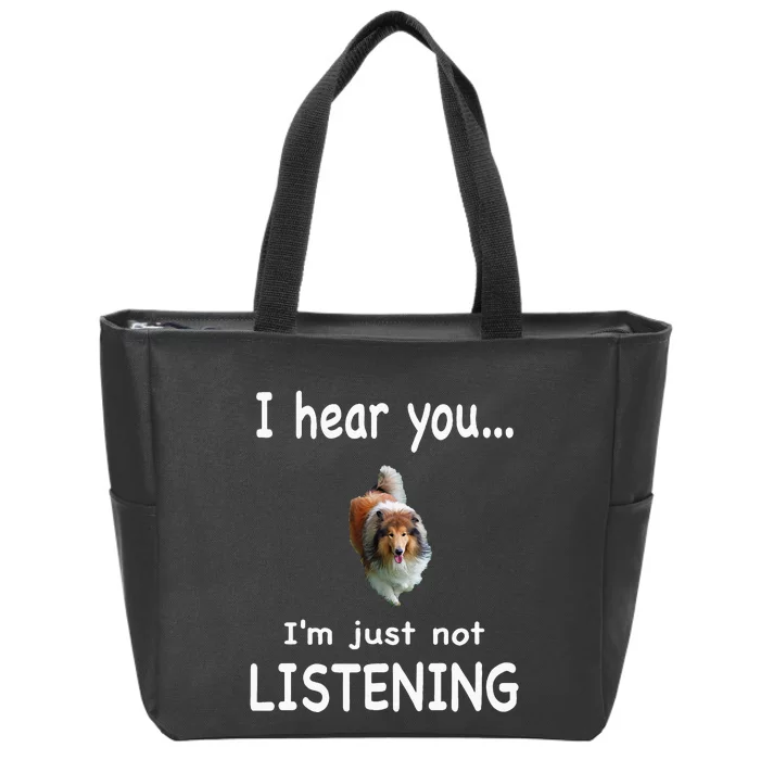 Rough Collie Dog Rough Collie Zip Tote Bag