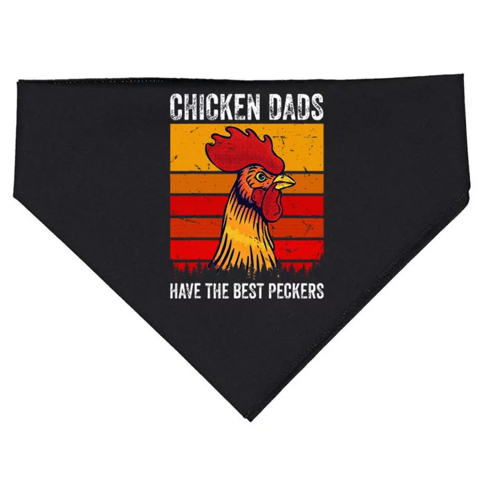 Retro Chicken Dads Have The Good Peckers Vintage USA-Made Doggie Bandana