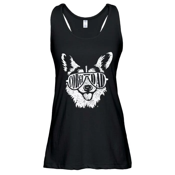 Retro Corgi Dad Gift Dog Owner Pet Welsh Corgi Fathers Day Ladies Essential Flowy Tank