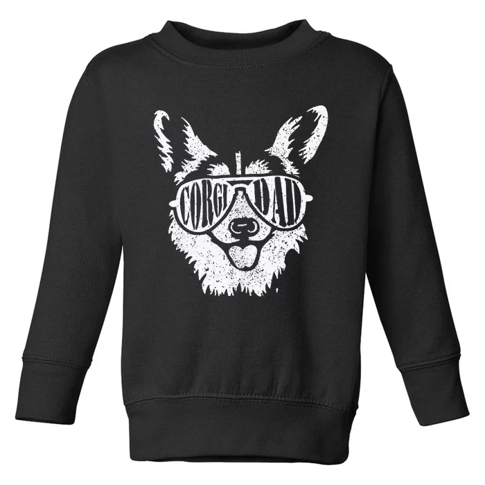 Retro Corgi Dad Gift Dog Owner Pet Welsh Corgi Fathers Day Toddler Sweatshirt