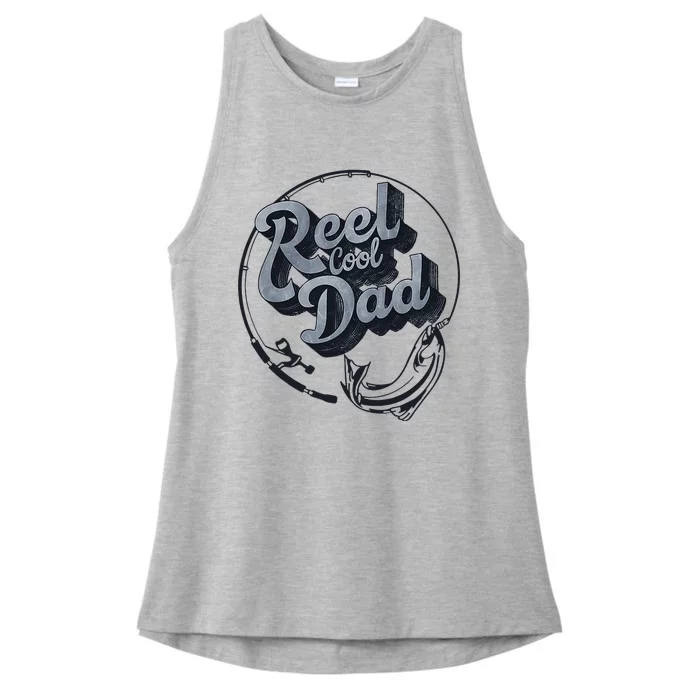 Reel Cool Dad Funny FatherS Day Fishing Design Ladies Tri-Blend Wicking Tank