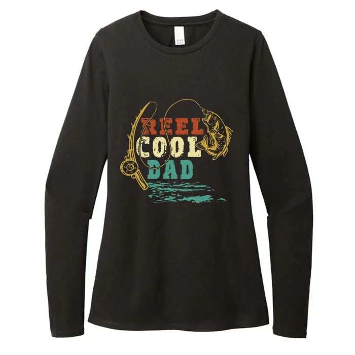 Reel Cool Dad Vintage Fishing Fathers Day Daddy Fisherman Womens CVC Long Sleeve Shirt