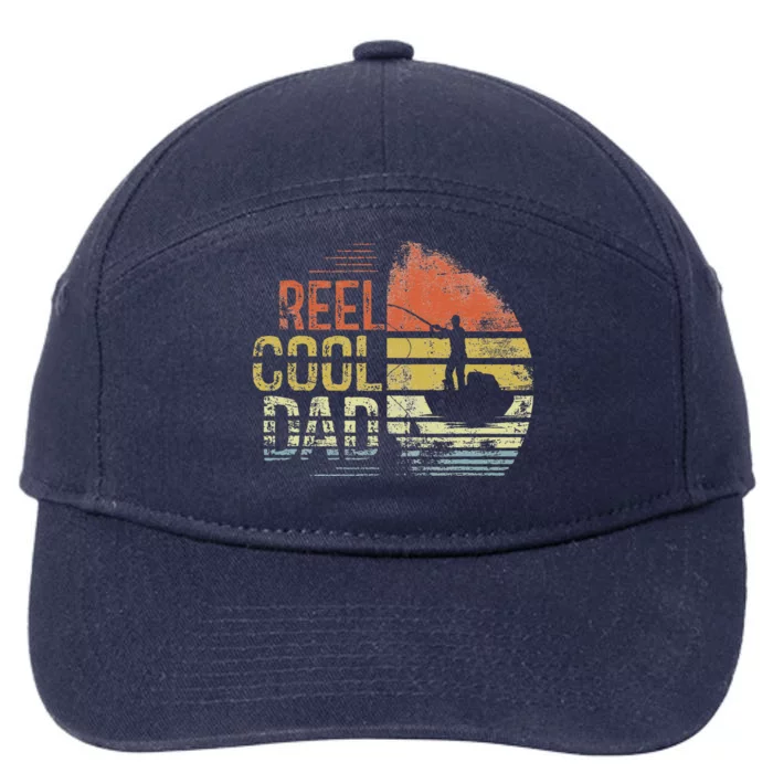 Reel Cool Dad Fisherman Daddy Fathers Day Gifts Fishing 7-Panel Snapback Hat