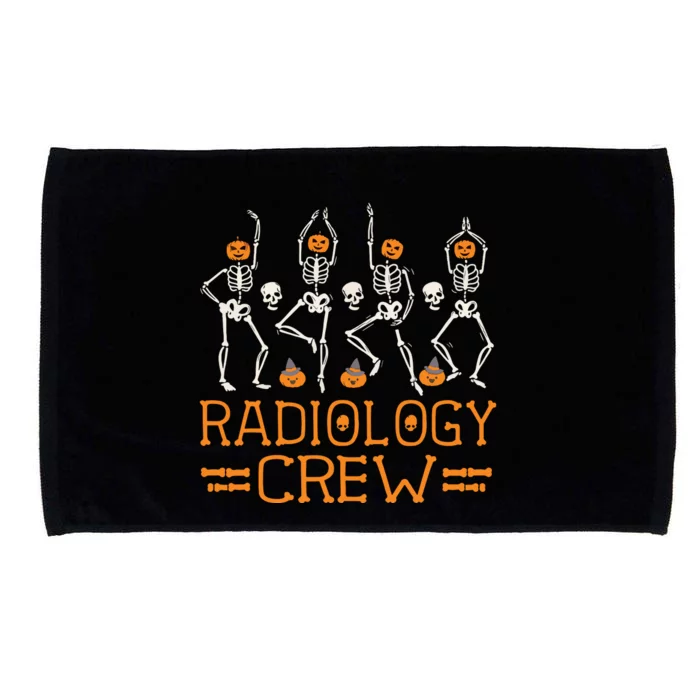 Radiology Crew Dancing Skeleton Pumpkin Funny Halloween Microfiber Hand Towel