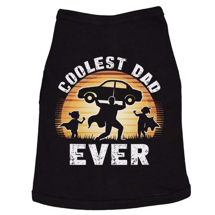 Retro Coolest Dad Ever Vintage Car Silhouette Doggie Tank