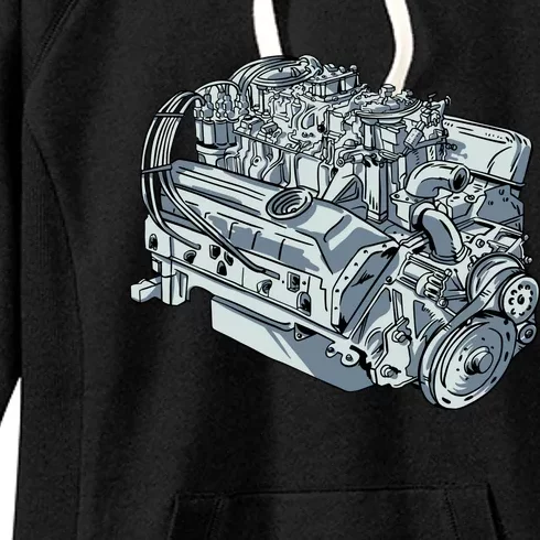 Realistic Car Engine Women's Fleece Hoodie