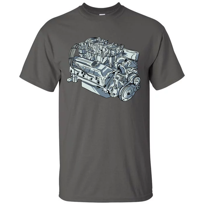 Realistic Car Engine Tall T-Shirt