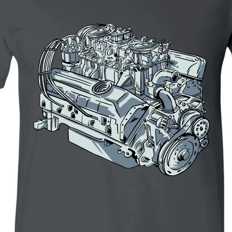 Realistic Car Engine V-Neck T-Shirt