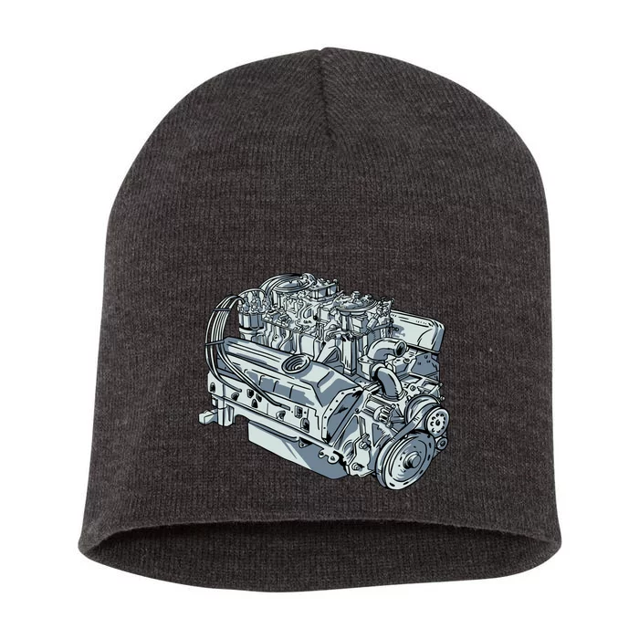 Realistic Car Engine Short Acrylic Beanie