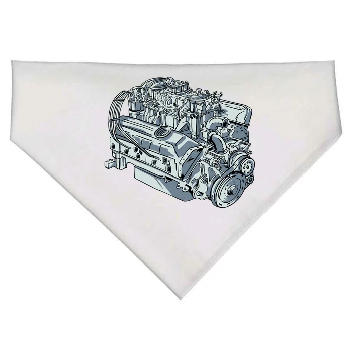 Realistic Car Engine USA-Made Doggie Bandana