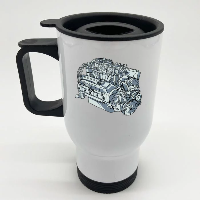 Realistic Car Engine Front & Back Stainless Steel Travel Mug