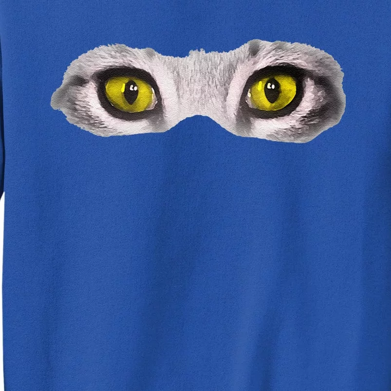 Realistic Cat Eyes Kitty Feline Graphic Art Black Halloween Tall Sweatshirt