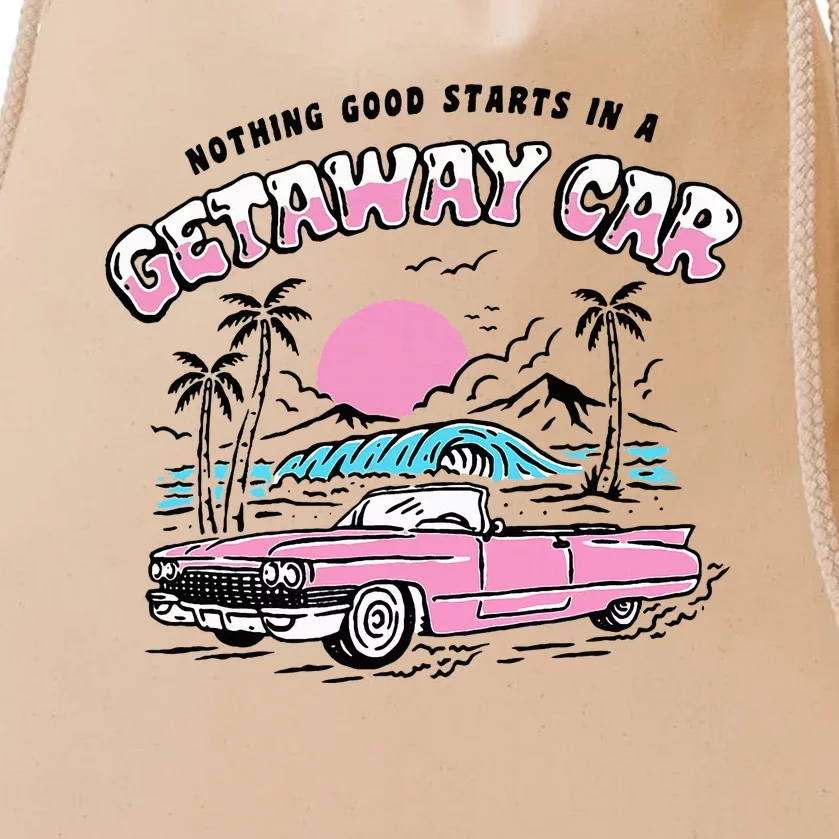 Retro Car Enthusiast Classic Design Drawstring Bag