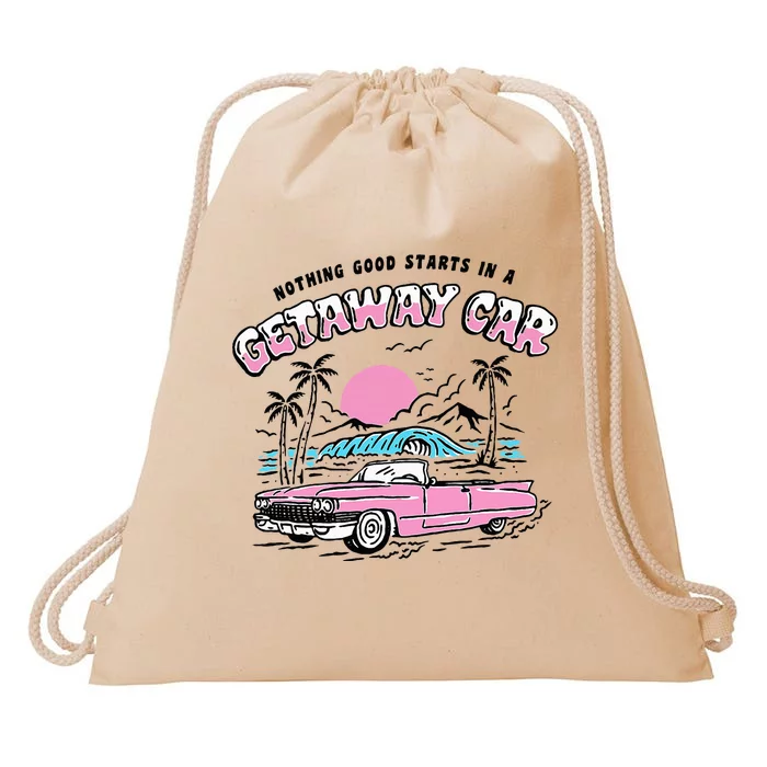 Retro Car Enthusiast Classic Design Drawstring Bag