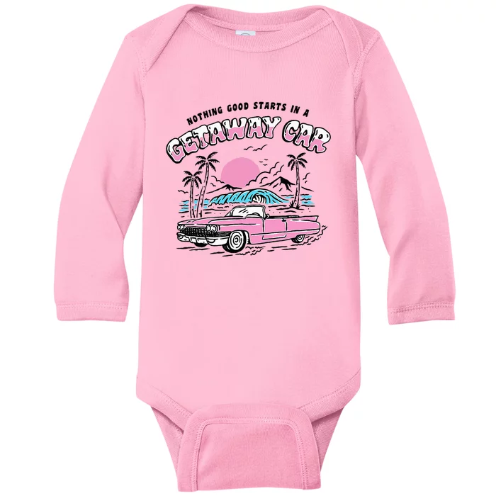 Retro Car Enthusiast Classic Design Baby Long Sleeve Bodysuit