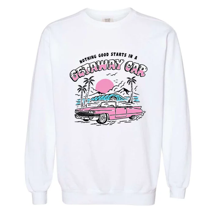 Retro Car Enthusiast Classic Design Garment-Dyed Sweatshirt