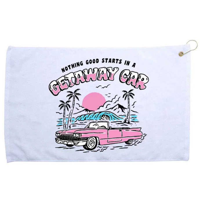 Retro Car Enthusiast Classic Design Grommeted Golf Towel