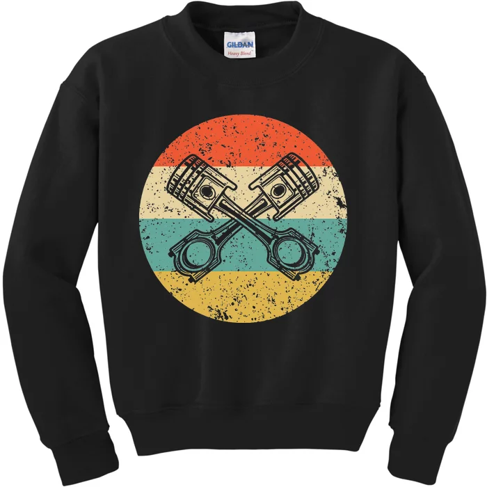 Retro Car Engine Pistons 's Car Mechanic Kids Sweatshirt