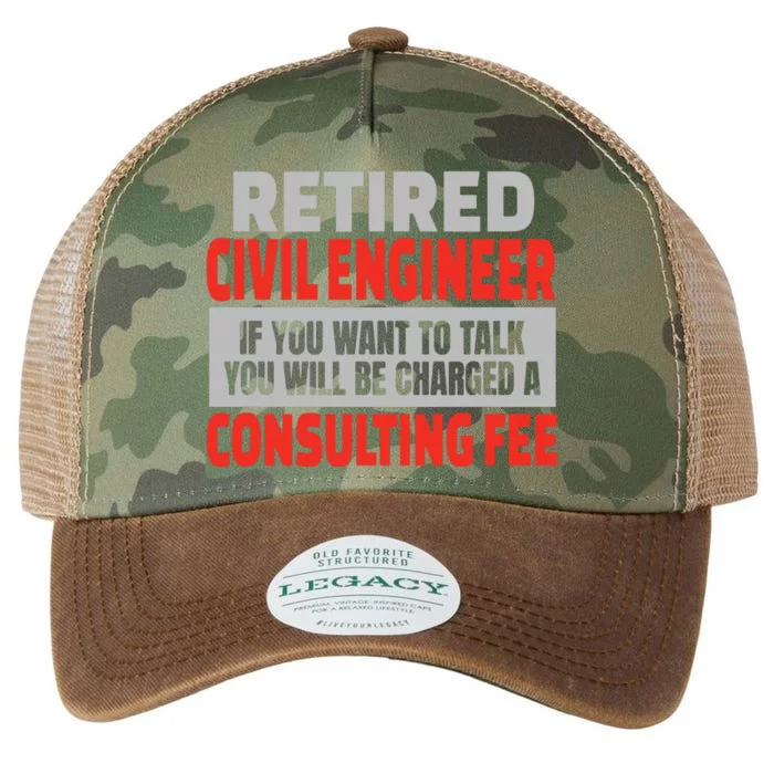 Retired Civil Engineer Funny Retirement Party Humor Legacy Tie Dye Trucker Hat